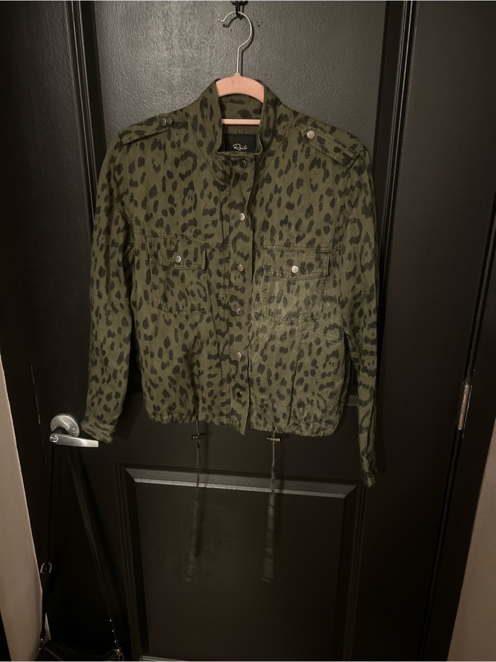 Rails Olive Green Leopard Print Military Jacket - Women